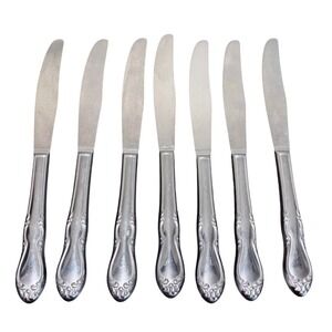 Oneida | Simeon L George H Rogers Homestead Stainless Table Knives | Set of 7
